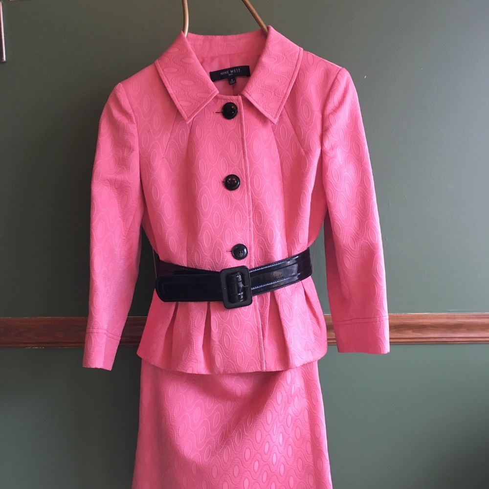 Pink Suit with Black Belt
